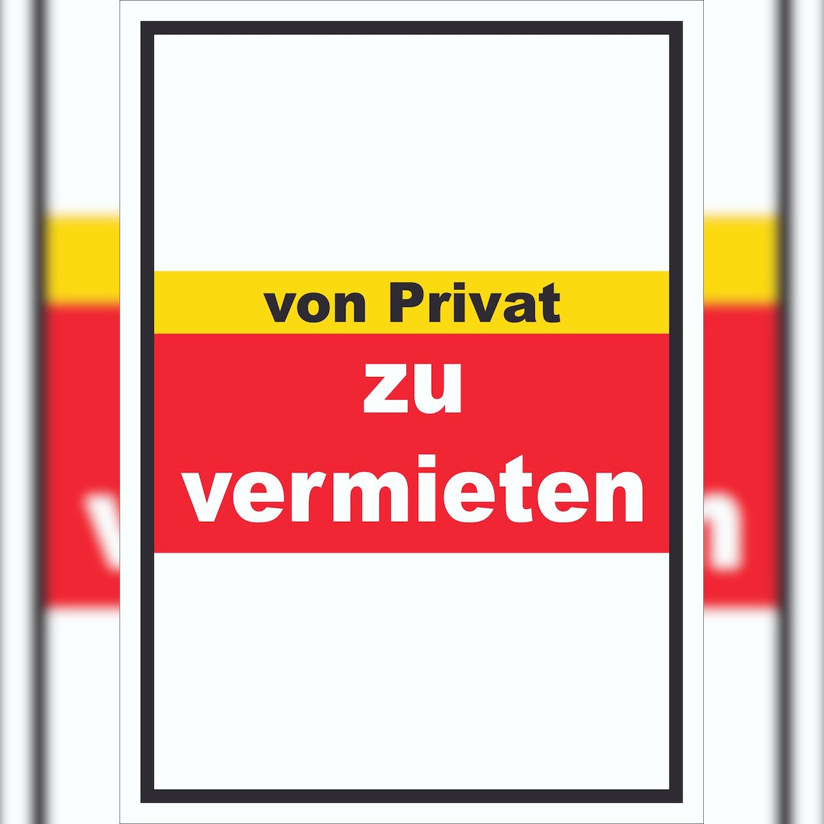HB-Druck zu vermieten von privat Schild mit Text Verkaufsschild hochkant A6 (105x148mm) Image