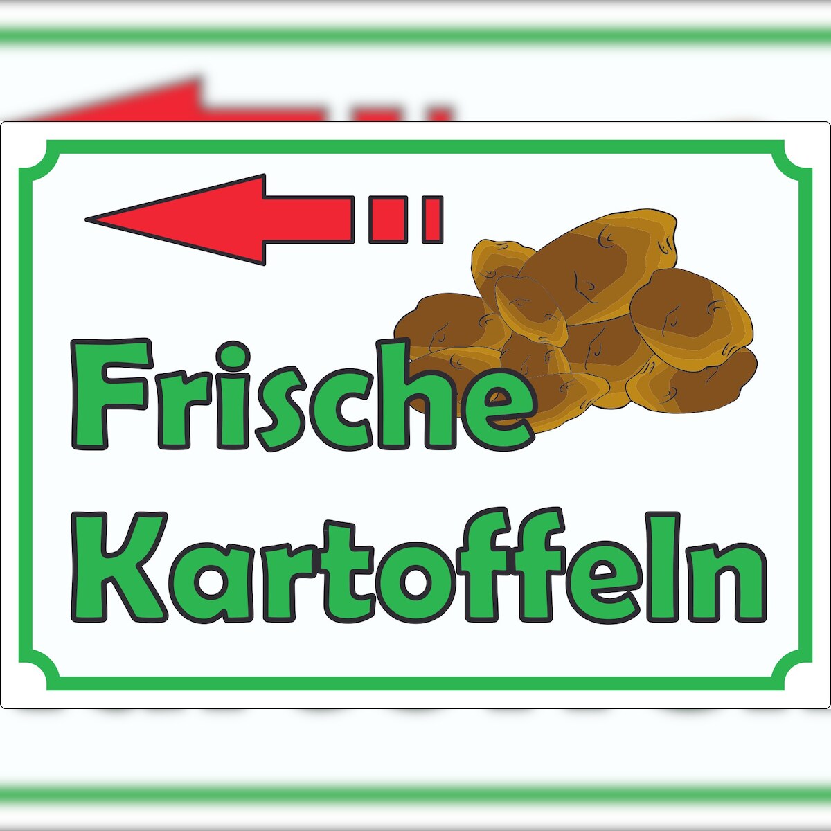 HB-Druck Werbeaufkleber Aufkleber Kartoffeln mit Pfeil nach links A0 (841x1189mm) Image
