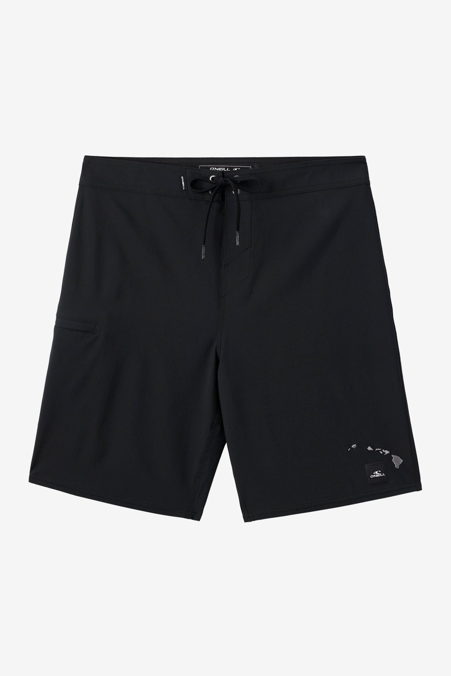 O'Neill Men's Hyperfreak Heat Solid Hawaii 20"" Board Shorts in Black, Size 32, Elastane/Polyester