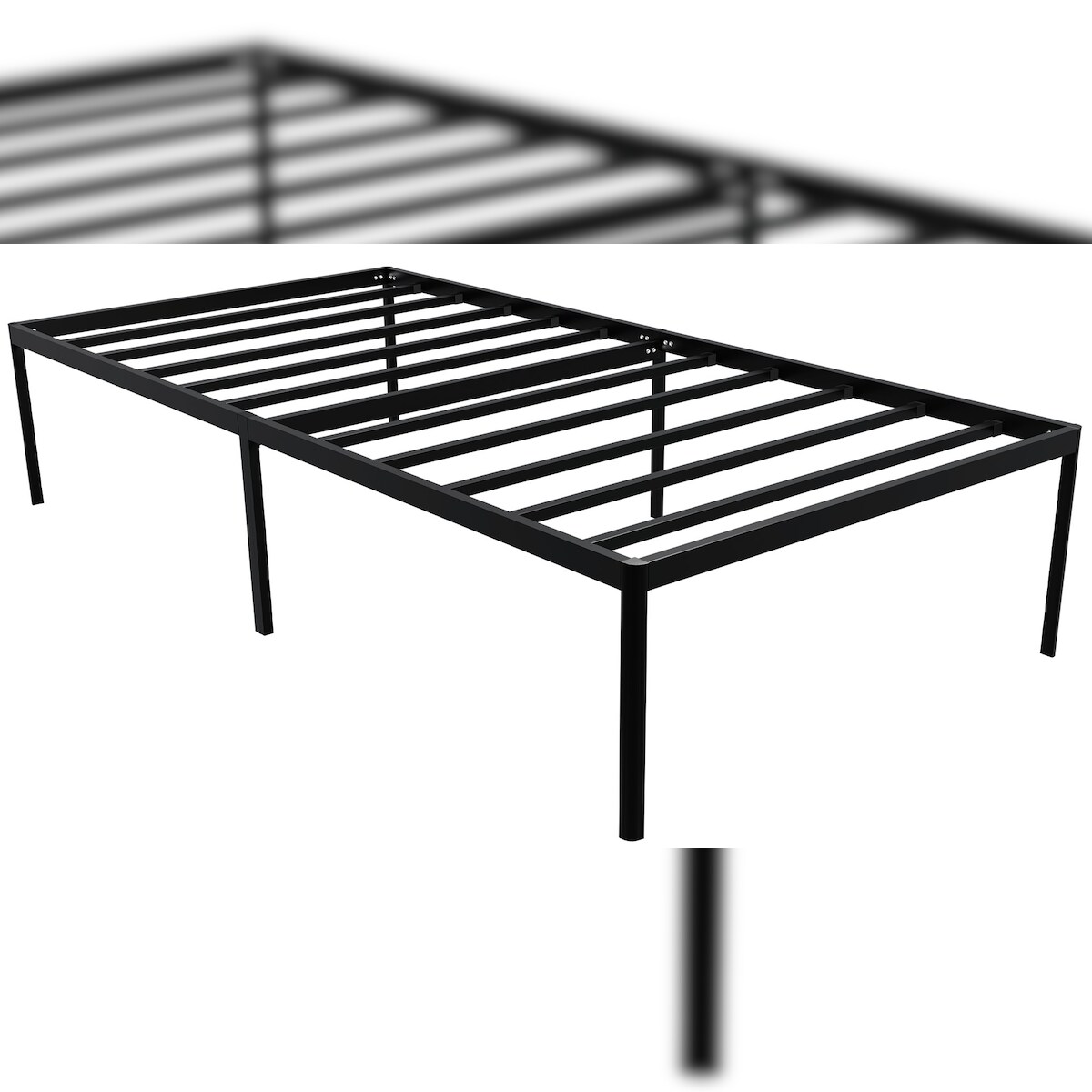 DELUKE Metallbett RUKIM - Metall Schwarz 100x200x41 cm | Bett 100x200 Bettrahmen Metall Doppelbett Image