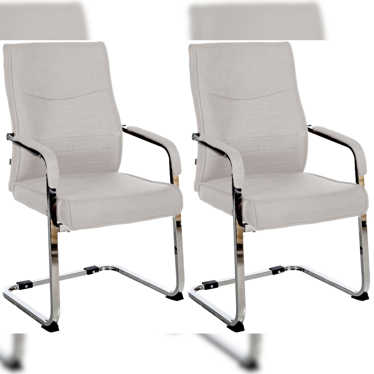 DELUKE 2er Set Besucherstuhl SKOPJE - Stoff Grau 55x60x88 cm | Besucherstühle Konferenzstuhl Wartezimmerstuhl Bürostühle Bürostuhl Konferenzraum Wartezimmer Image