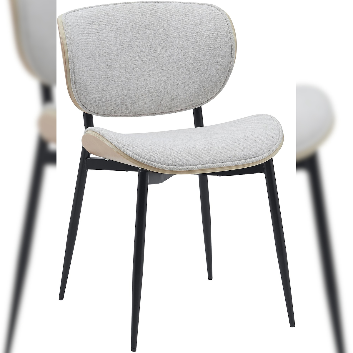 DELUKE Besucherstuhl PRAGUE - Samt Natura/creme 50x54x80 cm | Besucherstühle Konferenzstuhl Wartezimmerstuhl Bürostühle Bürostuhl Konferenzraum Wartezimmer Image