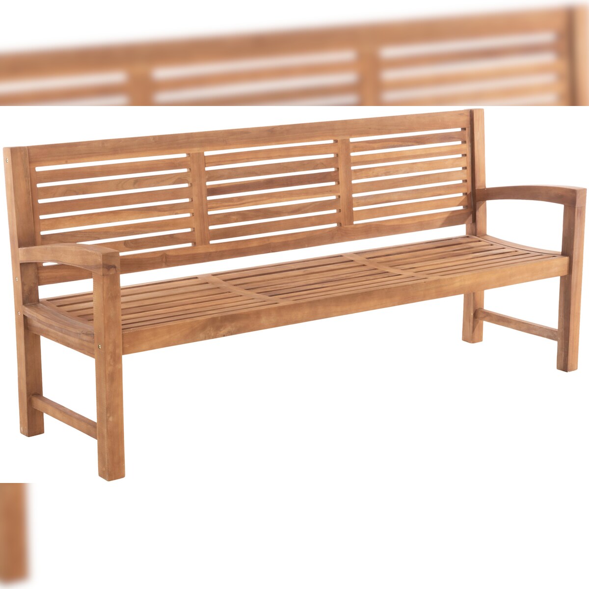 DELUKE Gartenbank Teakbank DAGAD - Holz Teak 200x59x92 cm | Holzbank 200 Cm Gartenbank Sitzbank Mit Lehne Wetterfest Bank Garten Terrasse