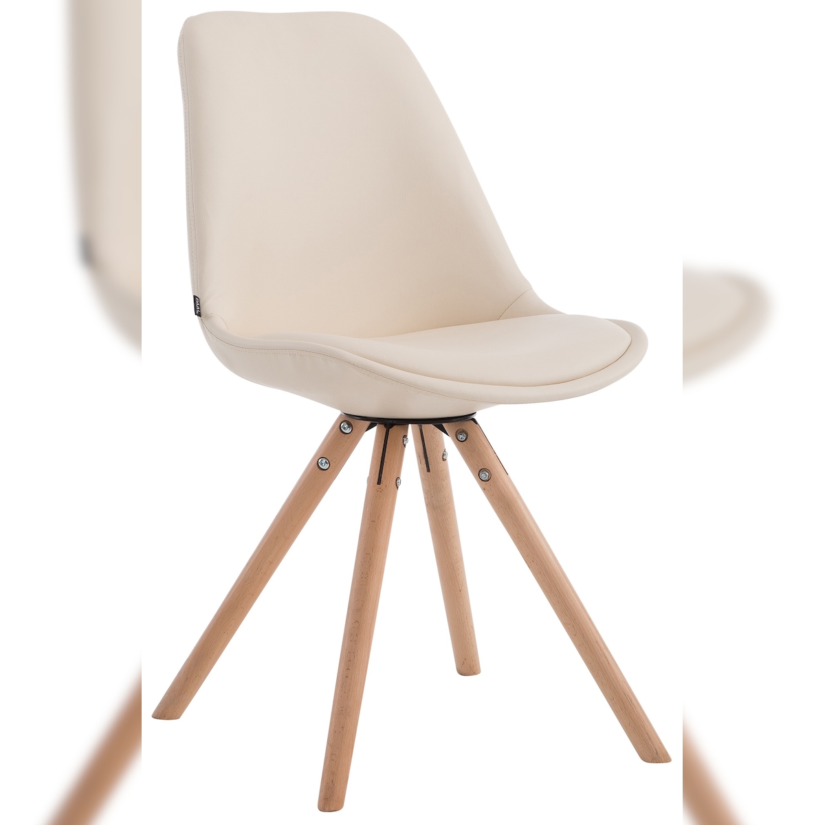 DELUKE Besucherstuhl TIRANA - Kunstleder Creme 48x56x84 cm | Besucherstühle Konferenzstuhl Wartezimmerstuhl Bürostühle Bürostuhl Konferenzraum Wartezimmer Image