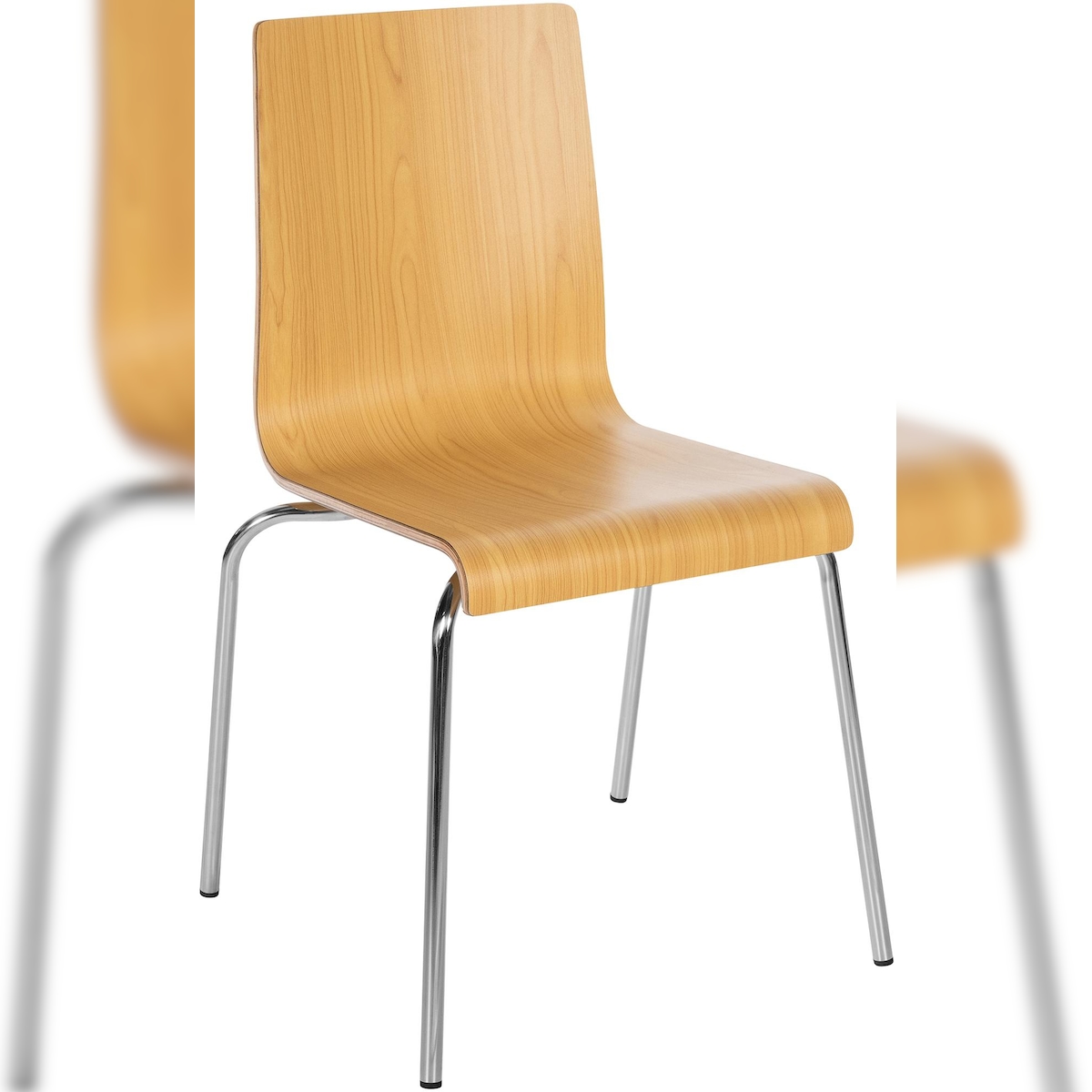 DELUKE Besucherstuhl GENEVA - Holz Natura 49x49x85 cm | Besucherstühle Konferenzstuhl Wartezimmerstuhl Bürostühle Bürostuhl Konferenzraum Wartezimmer Image