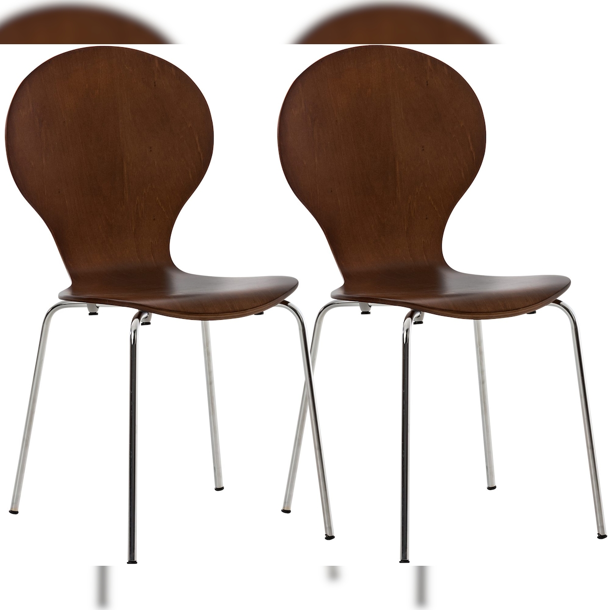 DELUKE 2er Set Besucherstuhl ATHENS - Holz Braun 43x45x86 cm | Besucherstühle Konferenzstuhl Wartezimmerstuhl Bürostühle Bürostuhl Konferenzraum Wartezimmer Image