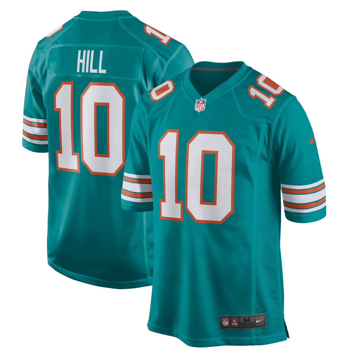 Footballtrikot NIKE "Nike Trikot Miami Dolphins NFL Alternate Game Jersey Hill 10", Herren, Gr. XXL, blau (mehrfarbig), 100% Polyester, Trikots