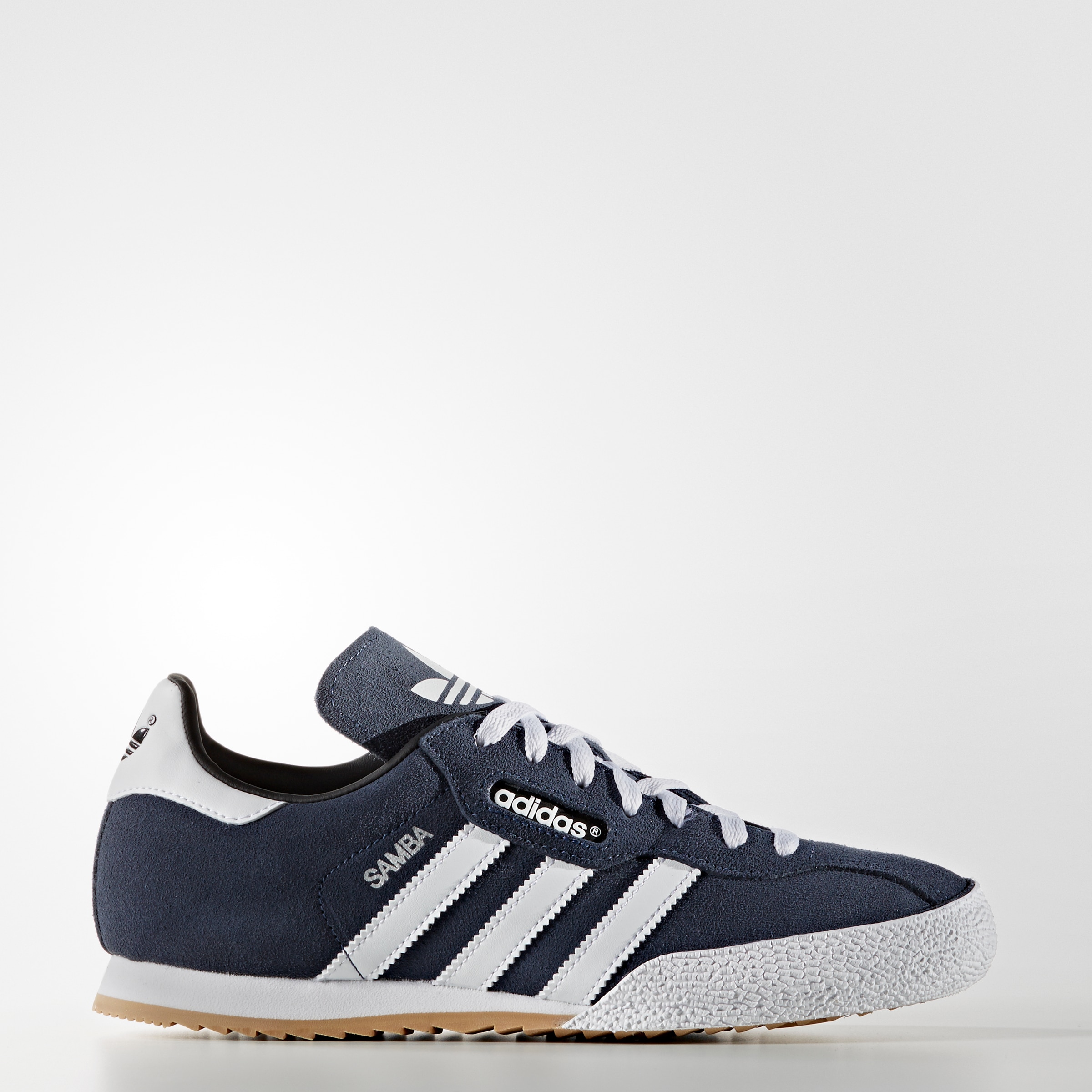 Sneaker ADIDAS ORIGINALS "SUPER SUEDE", Damen, Gr. 44,5, blau (navy, ftwwht, navy), Leder, Schuhe Sneaker