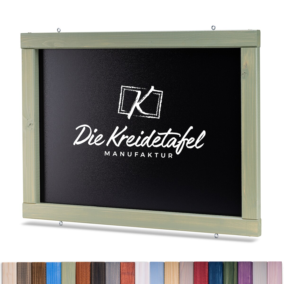 Die Kreidetafel Manufaktur Kreidetafel mit Holzrahmen / Weidengrün 70x50cm Image
