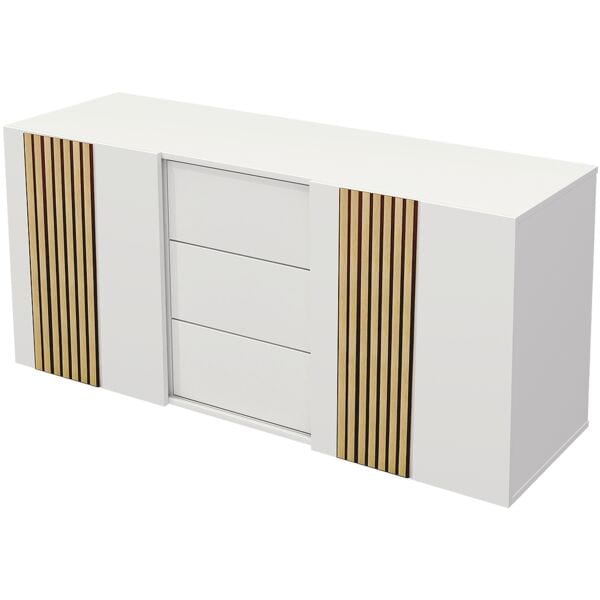 Kerkmann Schiebetürenschrank »Oxford« 2 OH mit 3 Schubladen Weiß, 160x74x50 cm Image