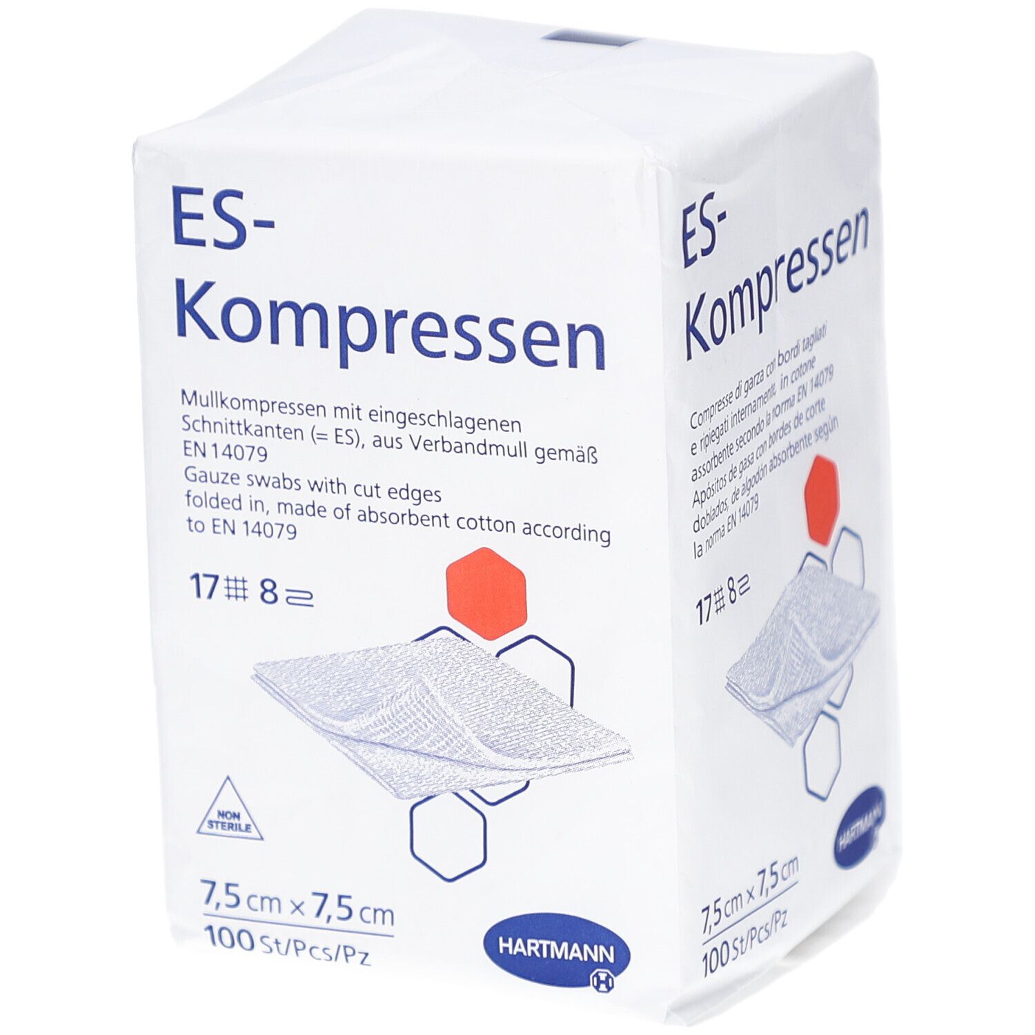 Es-Kompressen unsteril 7,5x7,5 cm 8fach 100 St Kompressen