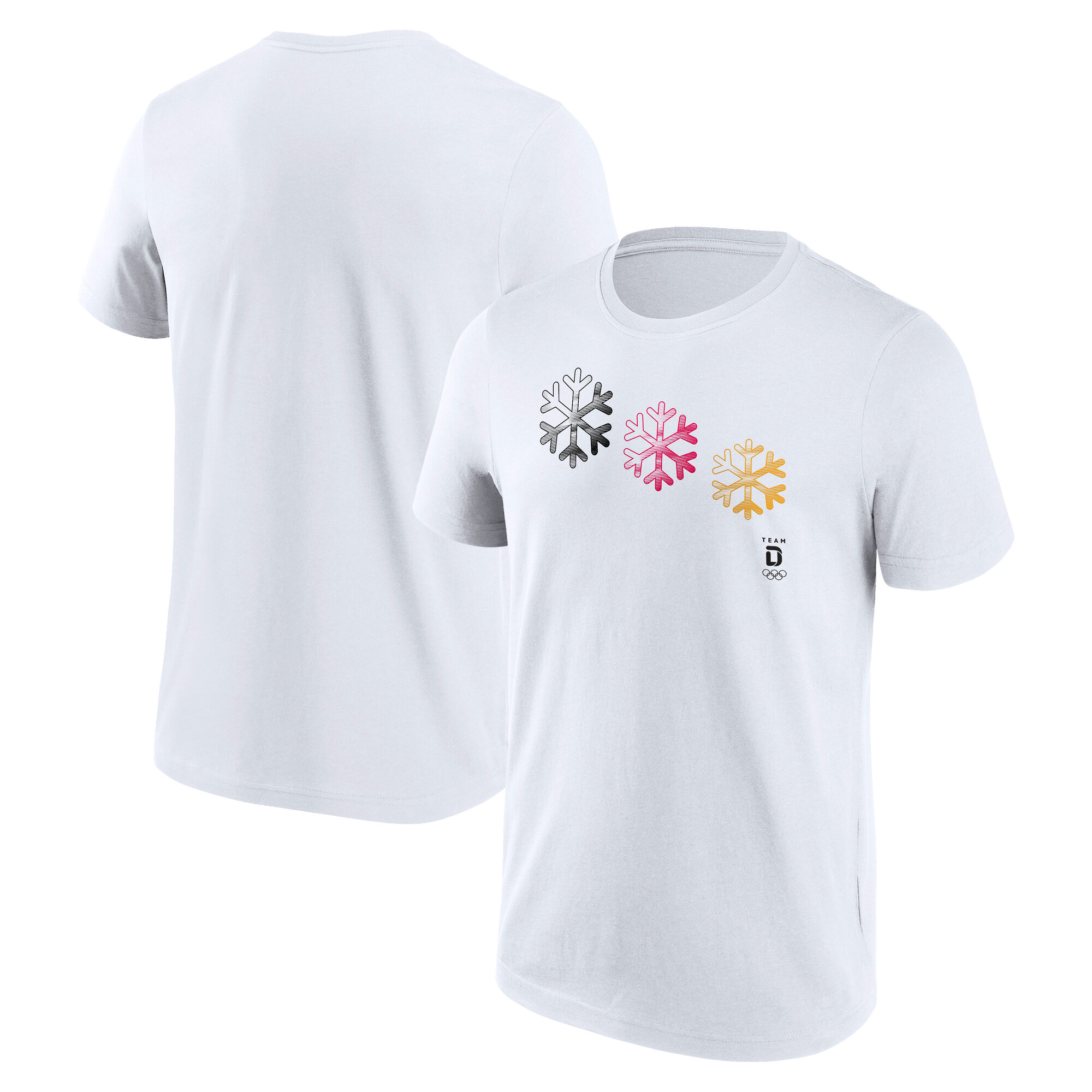 Team D Ombre Snowflake Grafik-T-Shirt - Weiß Image