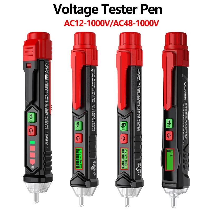 Rilevatore di tensione CA digitale Tester intelligente senza contatto Penna misuratore 12-1000 V/48 V-1000 V Tester elettronico Penna di prova sensore elettrico