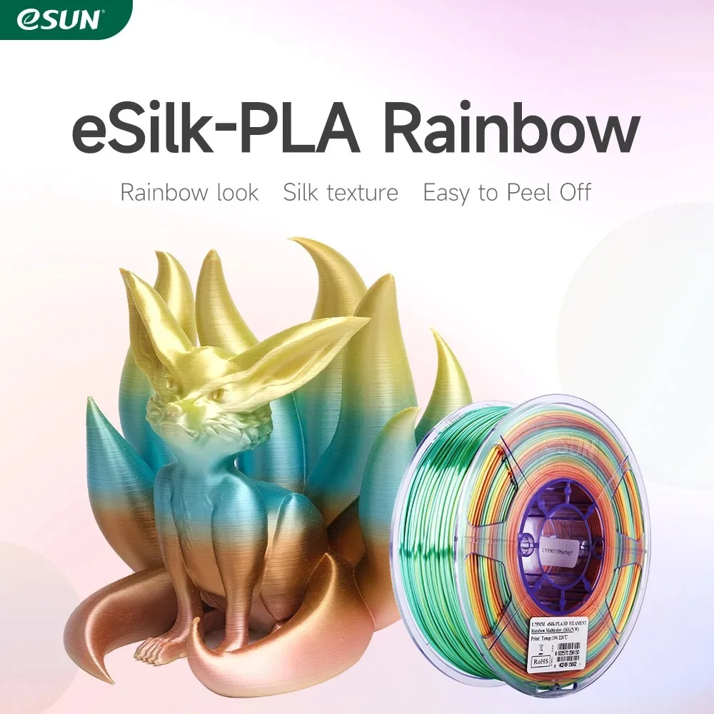 eSUN Rainbow Silk PLA Filament 1,75 mm Regenbogen-Seidenfilament für 3D-Drucker 1 kg Druckmaterial Seide 3D-Druckerfilament Image