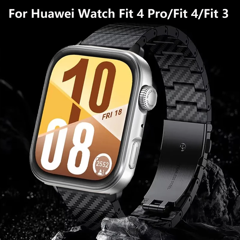Carbon Fiber Strap Für Huawei Uhr Fit 4 Pro/Fit 4/Fit 3 Leichte Handgelenk Band Für Huawei Uhr fit 4 Pro Fit4 Armband Correa Image