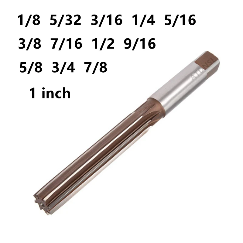 Alesatore manuale H7 HSS 1/8 3/16 1/4 5/16 3/8 1/2 5/8 3/4 5/32 7/16 9/16 7/8 1 pollice CNC Codolo cilindrico Mandrino Alesatore 3.175mm
