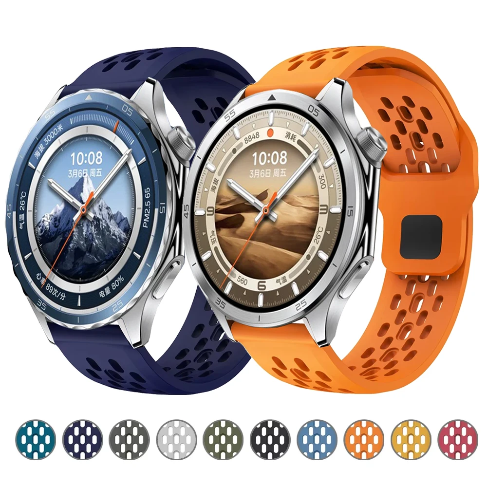 Sport Atmungsaktives Silikonarmband Für Oppo Uhr X X2 4Pro Armband Armband Für Oppo OnePlus Uhr 46mm OnePlus Uhr 2 Band Image