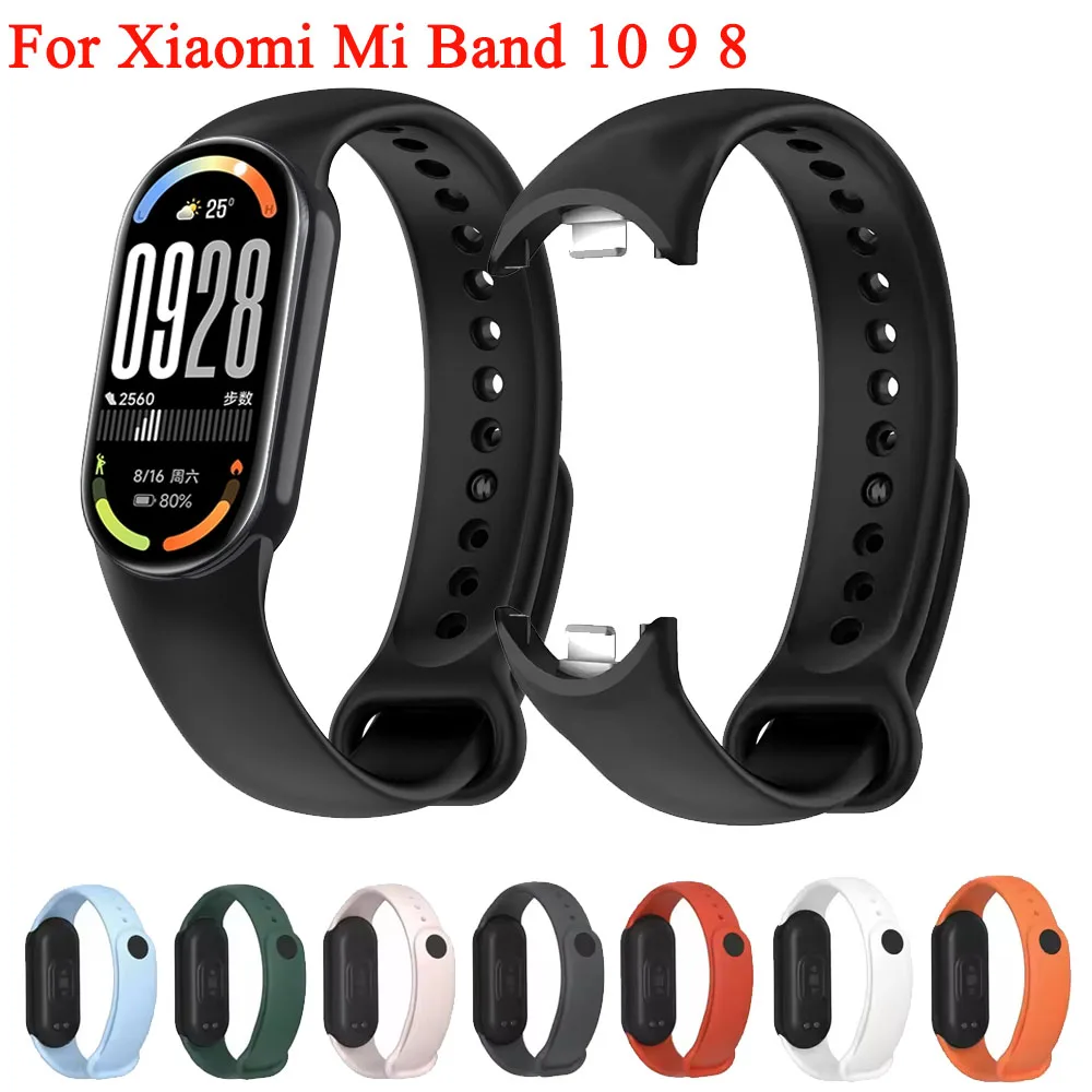 Silikon Strap Für Xiaomi Mi Band 10 Strap Ersatz Sport Band Armband Armband Correa Für Xiaomi Mi Band 8 9 10 armband Image