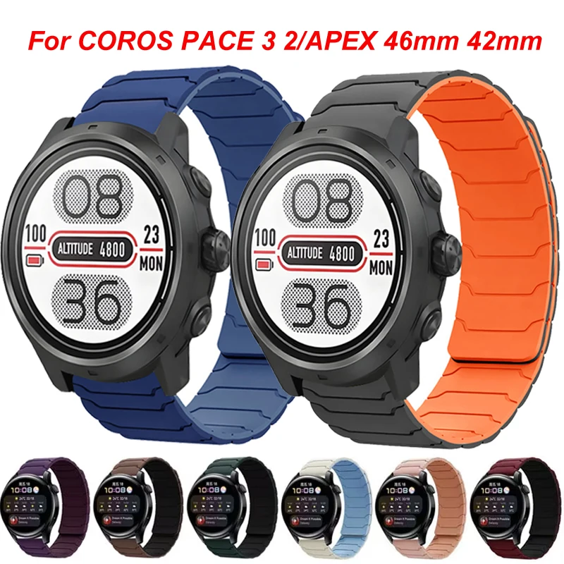 Silikonband für COROS PACE 3 2/APEX 46 mm 42 mm magnetisch 22 mm 20 mm Armband Armband Correa für COROS APEX Pro/APEX 2 Pro Armband Image