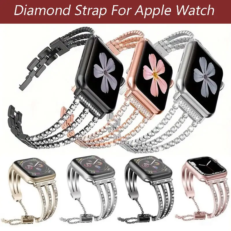 Diamantarmband für Apple Watch Ultra 2 3 49 mm Metallarmband für iWatch Serie 11 10 9 8 SE 3 46 mm 42 mm 41 mm 45 mm 40 mm 44 mm 38 mm Image