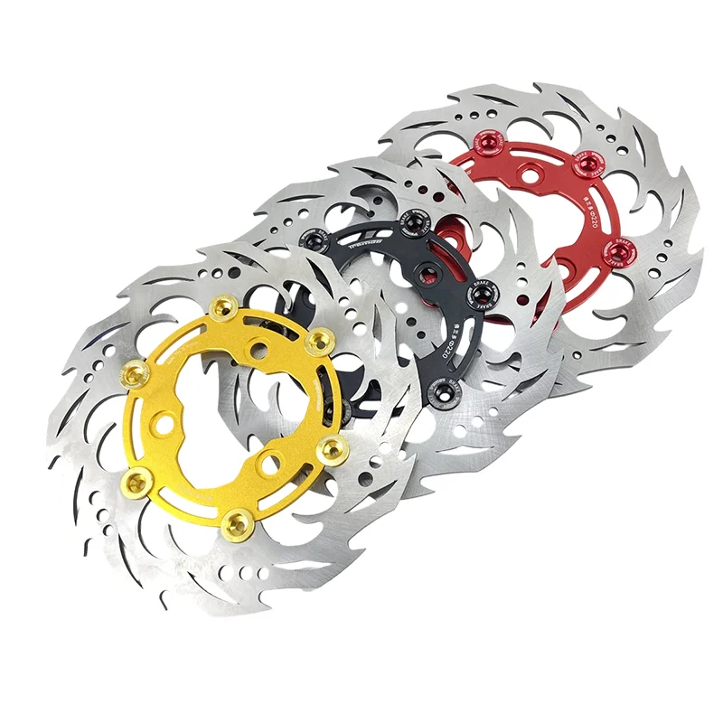 220mm Bremsscheibe Motorrad Schwimmende Scheibe Rotor Bremssattel Universal 3 Loch Vorne Hinten Rad Für pitbike tmax honda yamaha Image