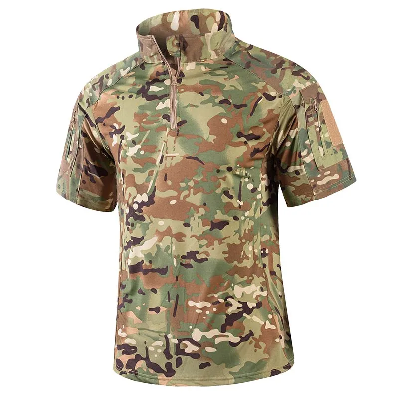 Outdoor Herren Camo Taktische T-Shirts T-Shirts Combat Shirt Jagd Kleidung Tactic Armee Tops Workout Männer Kleidung Outdoor Camo T Shirt Image