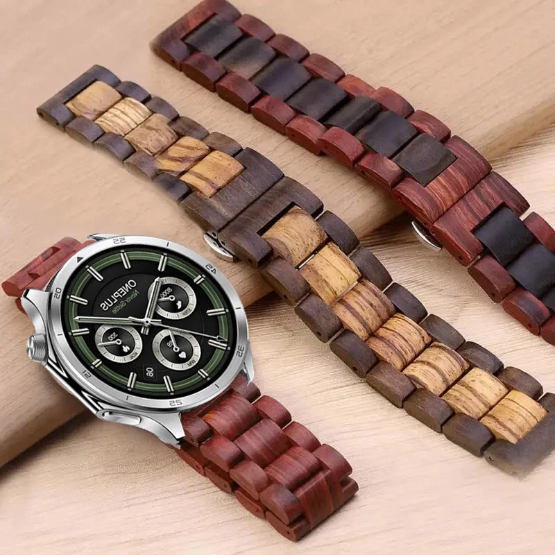 22 mm Sandelholz-Holzarmband für OnePlus Watch 3 2 2R/OnePlus 46 mm Armband Correa für OPPO Watch 4Pro X X2 Armband Image