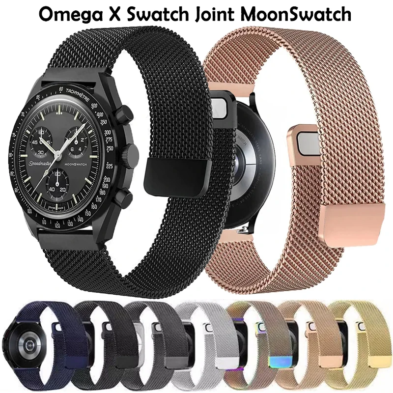 22 mm 20 mm Milanese-Loop für Omega X Swatch Joint MoonSwatch Metallarmband für Amazfit Bip 6 5 3 3Pro/GTR GTS2 3 4 42 47 mm Armband Image