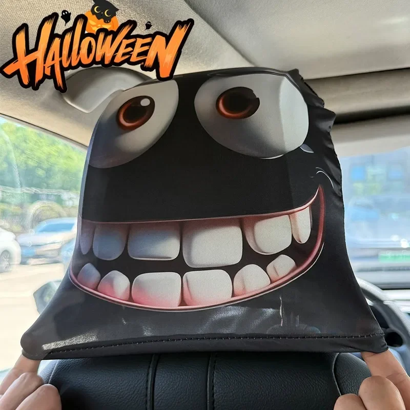 Niedlicher, lustiger Auto-Kissenbezug, einzigartiges Auto-Innendekor, Polyester-Kopfstützenbezug, universelles Autozubehör, Neuheitsgeschenk für Fahrer