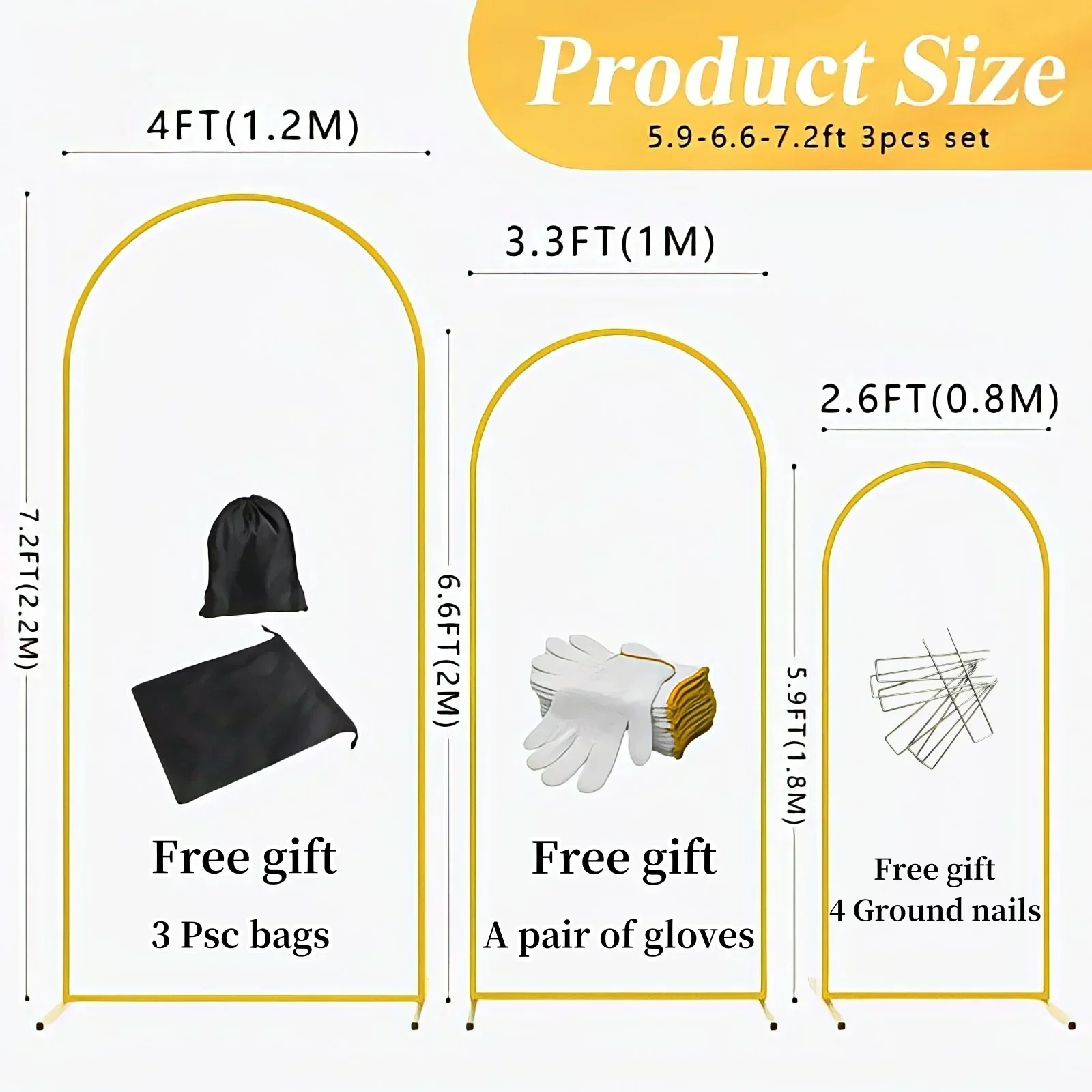 5 Stile Chira-Hintergrundständer, großes goldenes Metall-Ballonbogen-Set, Fotografie-Hintergrund, Hochzeit, Party, Dekoration, Blumenunterstützung Image