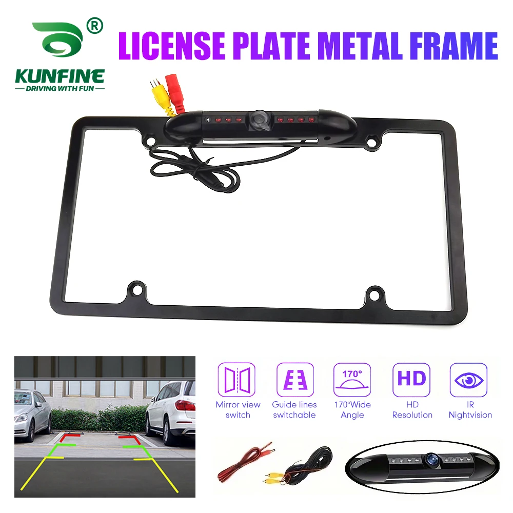 Amerikanischen Kennzeichen Rahmen Wasserdichte Auto Rückansicht Kamera UNS Reverse Backup Kamera IR Nacht Version Einparkhilfe 8LED Image