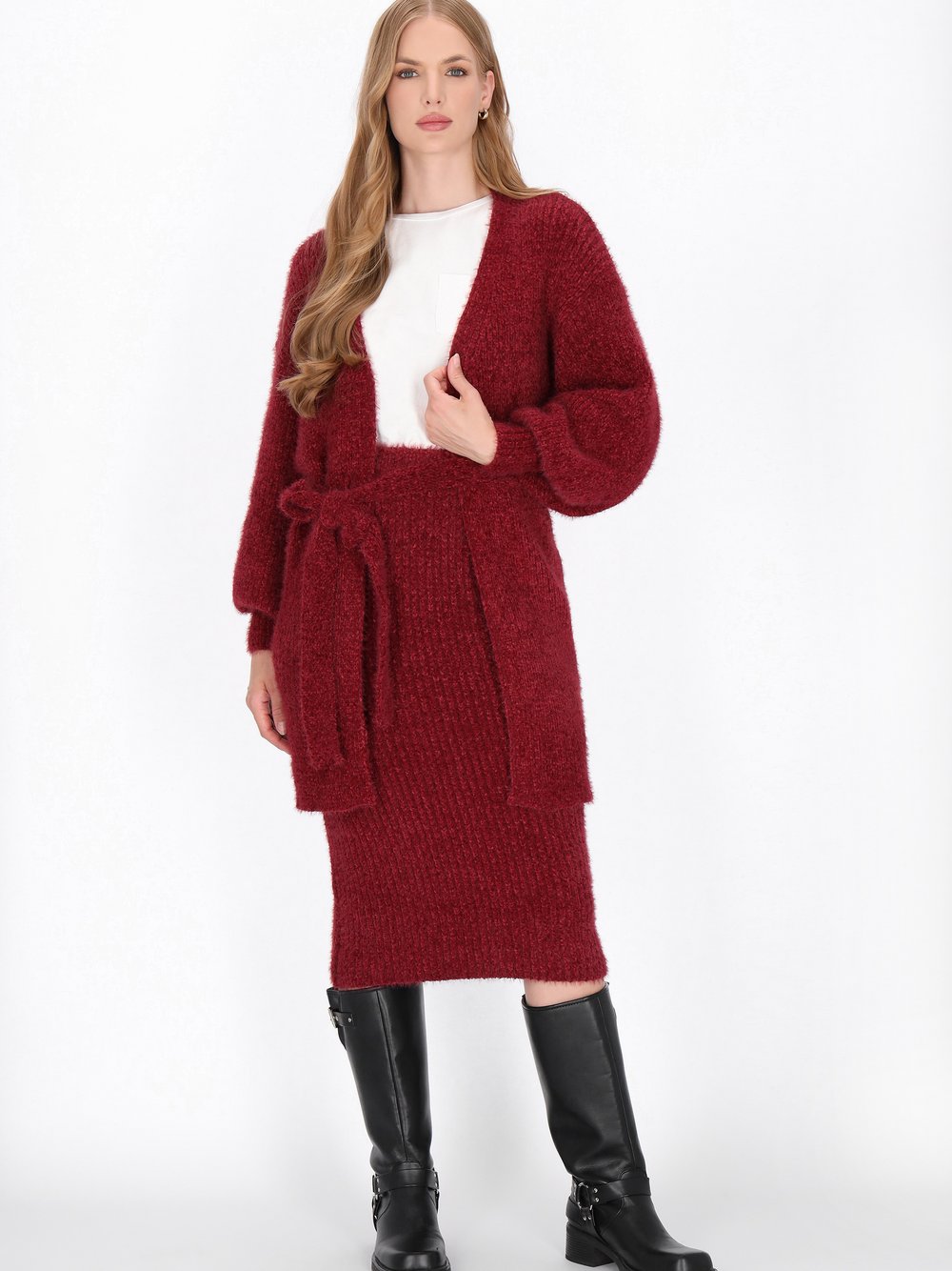 Dreimaster Rock Damen bordeaux, XL/XXL