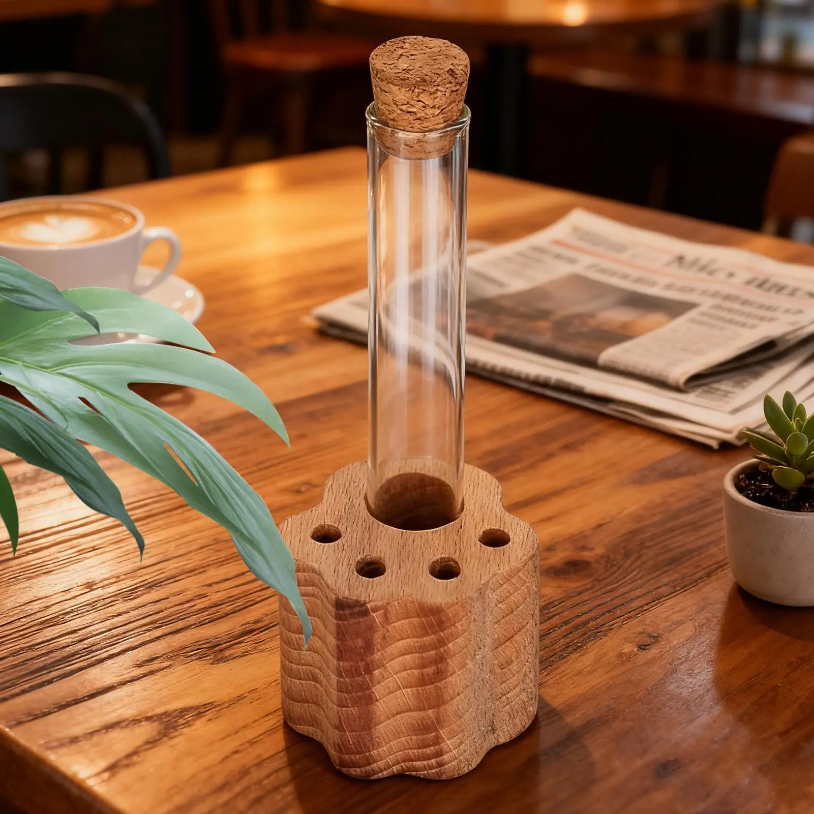 Katzen-Schnurrhaar-Andenken-Glas, Glas-Speicherbox mit Holzsockel, Katzen-Schnurrhaar-Kollektion für Damen, Herren, Erwachsene, Haustierverlust, Gedenkgeschenk Image