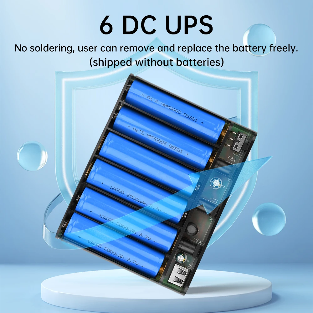 5V9V12V Ausgang Power Bank Box für Handy Power Storage Case Tablet Modem 6x/3x18650 Batterie USV unterbrechungsfreie Stromversorgung Image