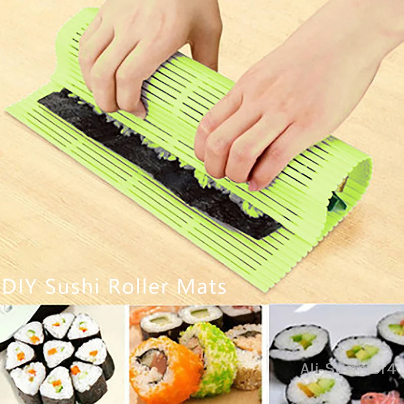 DIY Silikon Sushi Roller Matten Waschbar Wiederverwendbare Sushi Roll Form Matte DIY Lebensmittel Rollen Reis Roll Maker Kuchen Roll Pad Image