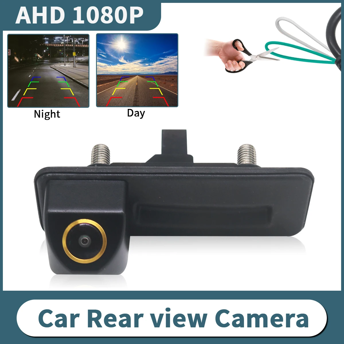 AHD 1080P Wasserdichte Nachtsicht Fahrzeug Stamm Griff Rückfahr Kamera Für Skoda Octavia 2 3 A5 Superb 2011-2014 auto Image