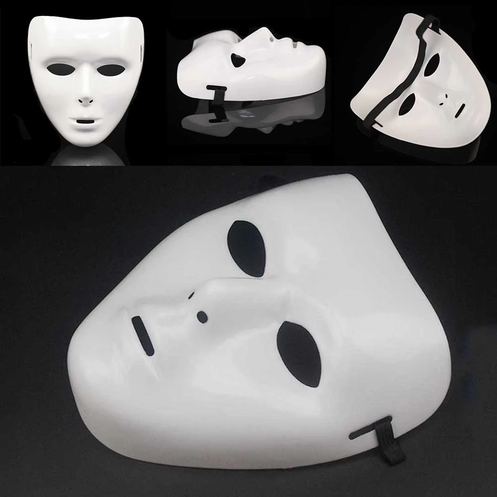 Halloween PVC Weiße Gesichtsmaske Hip-Hop Männer Und Frauen Tanz Augenmasken Party Cosplay Kostüm Hochzeit Dekoration Prop 2026 1 stücke