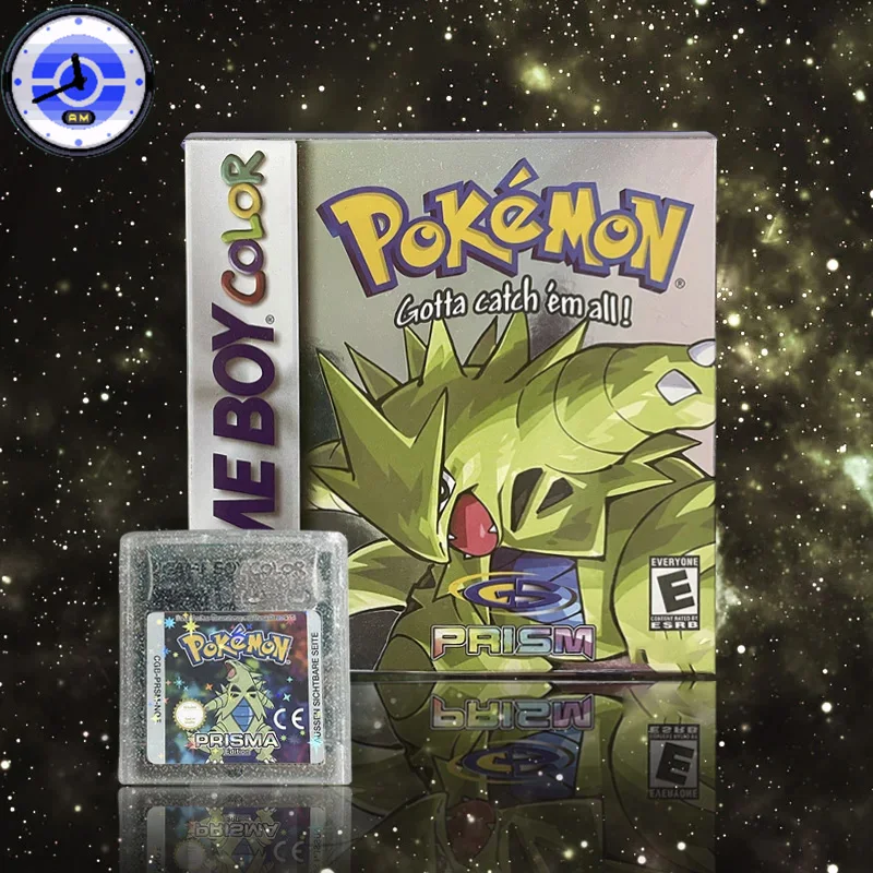 USA ESP NOE Version Pokemon Prism RTC Flash Cart GBC Game Cartridge Video Game Console Card Rom Hack English Spanish German