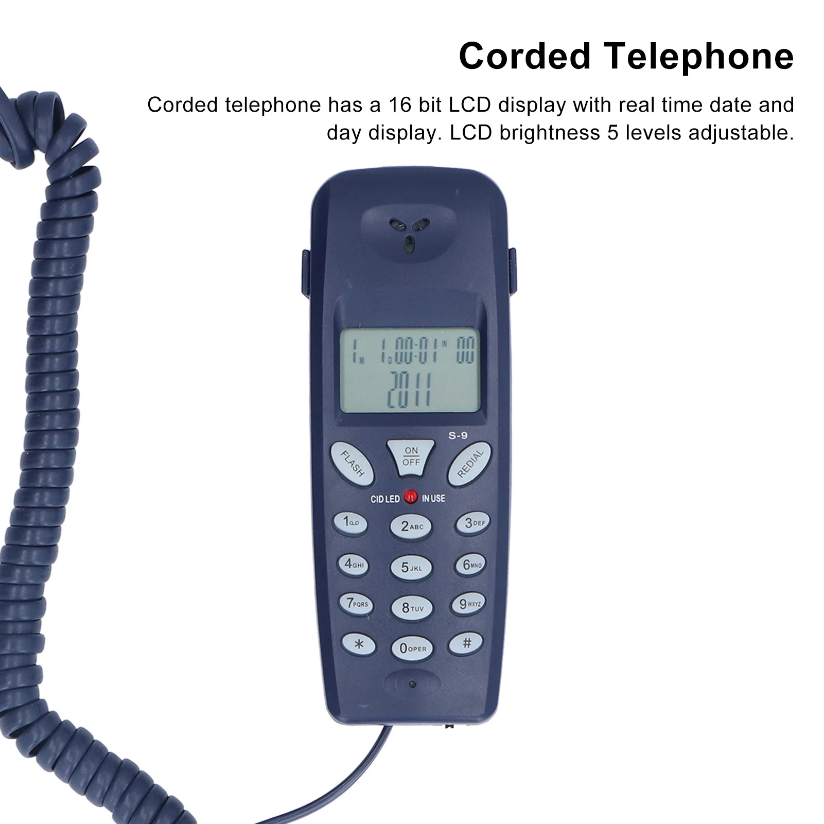 Téléphone fixe filaire, affichage d