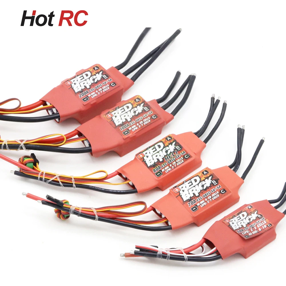 Roter ziegel 50a 70a 80a 100a 125a 200a bürstenloser esc elektronischer Geschwindigkeit regler 5v/3a 5v/5a bec für fpv Multi kopter Image