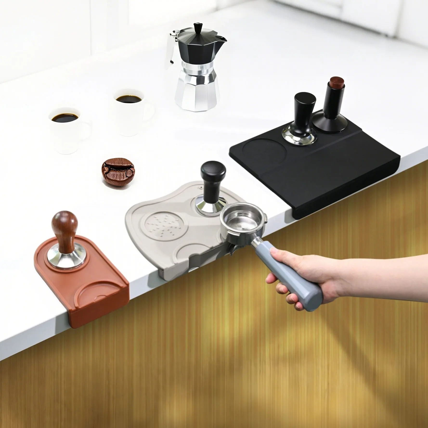 Espresso Tamper Matte Silikon Pad Kaffee Tamping Matte Kaffee Tamp Station Espresso Zubehör Wasserdicht und Hitzebeständig