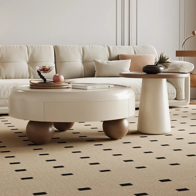 Kleiner Designer-Couchtisch, moderne Bücher, einzigartiges Schreiben, stehender Beistelltisch, einfache runde Mesas Bajas Wohnzimmermöbel Image