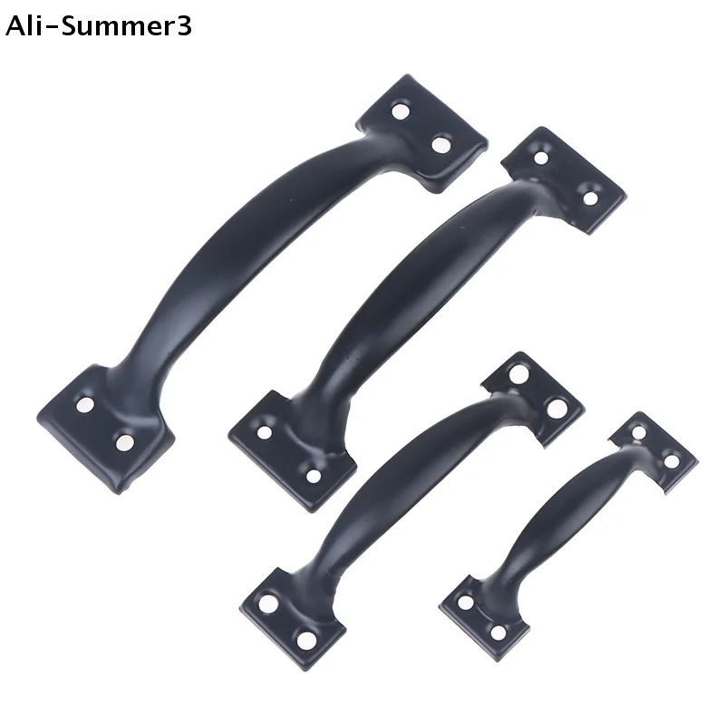 HMA73-2 Stück Türgriff + 8 Stück Schrauben Eisen Türgriff Torgriff Ziehen für Schiebetüren Garagen Schuppen Fenstergriffe Knopf