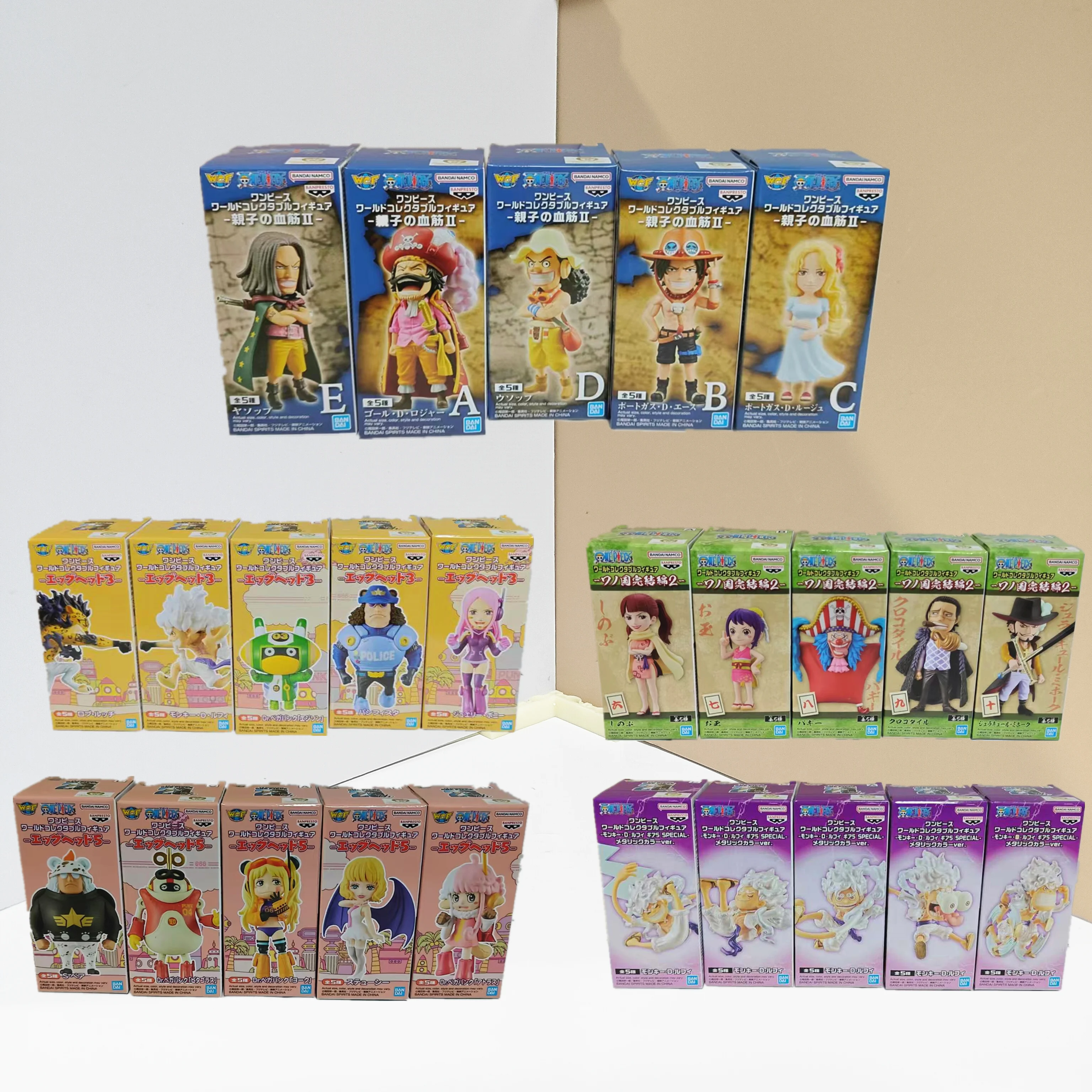 BANPRESTO One Piece Anime WCF Nika Ruffy Ace Kuma Roger Bonney Krokodil Buggy Action Figur PVC Modell Sammlung Spielzeug Image