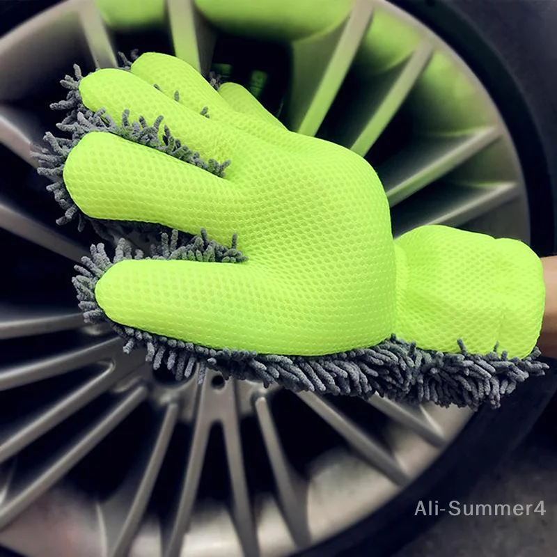 1PC Wasserdicht Mitt Premium Mikrofaser Waschen Handschuh Auto Auto Waschen Weiche Anti-scratch Für Auto Waschen Multifunktions dicke Reinigung Handschuh Image