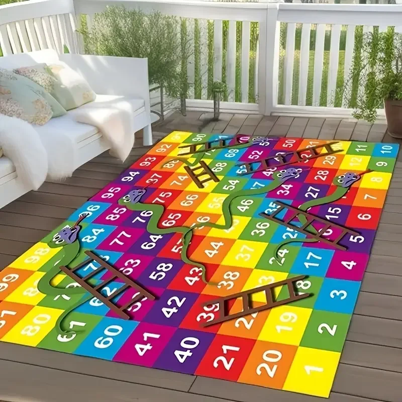 Schlangen und Leitern, Bodenmatte, Kinderspiel, Brettspiel, großer Teppich, Enfant, Partyspiele, Kinderzimmer, Nachttisch, Wohnzimmerteppich