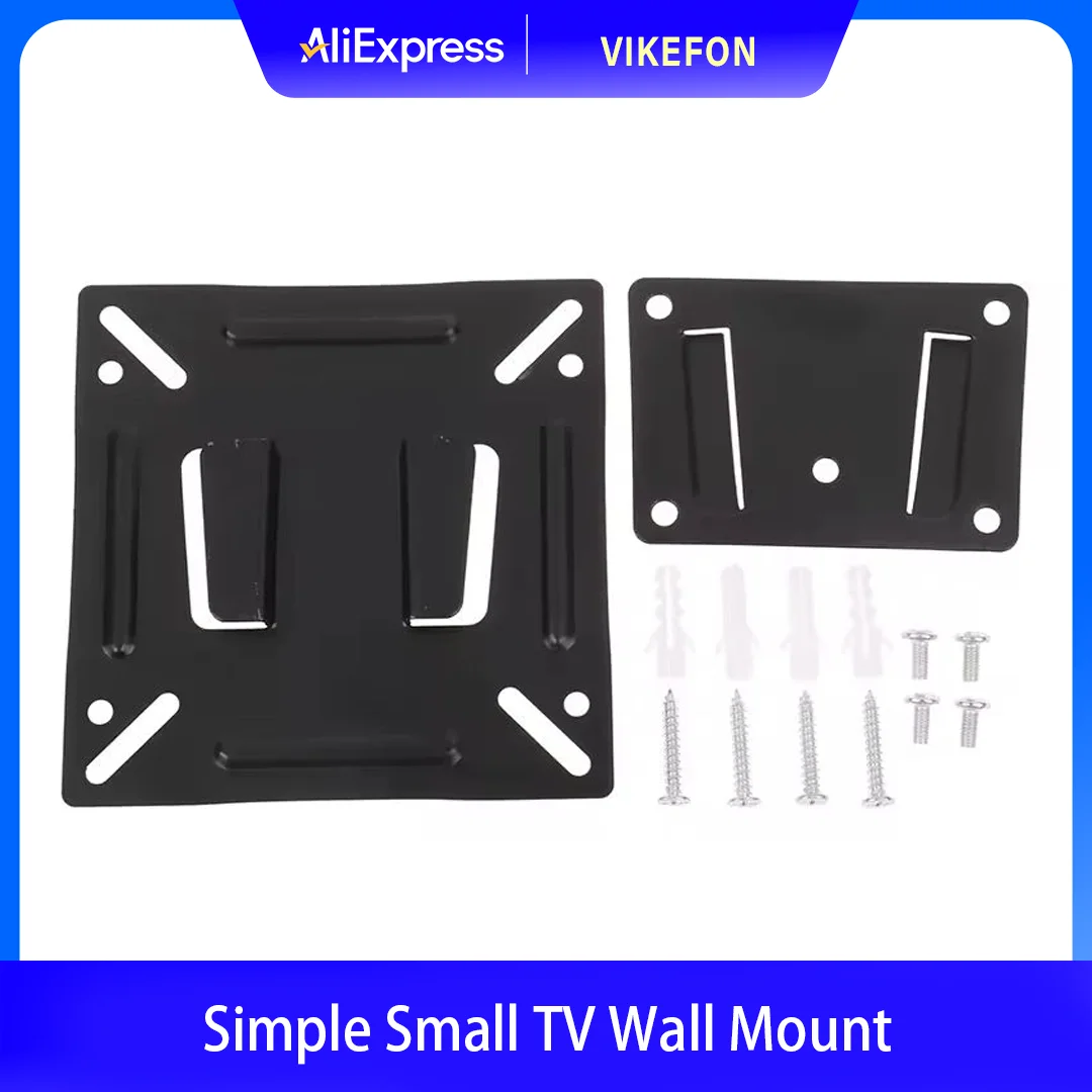 TV-Halterung, Wandmontage, Standardhalterung für 12–24 Zoll LCD-LED-Monitor, TV-PC, flacher Bildschirm, 75/100 LCD-LED-TV-Wandhalterung Image