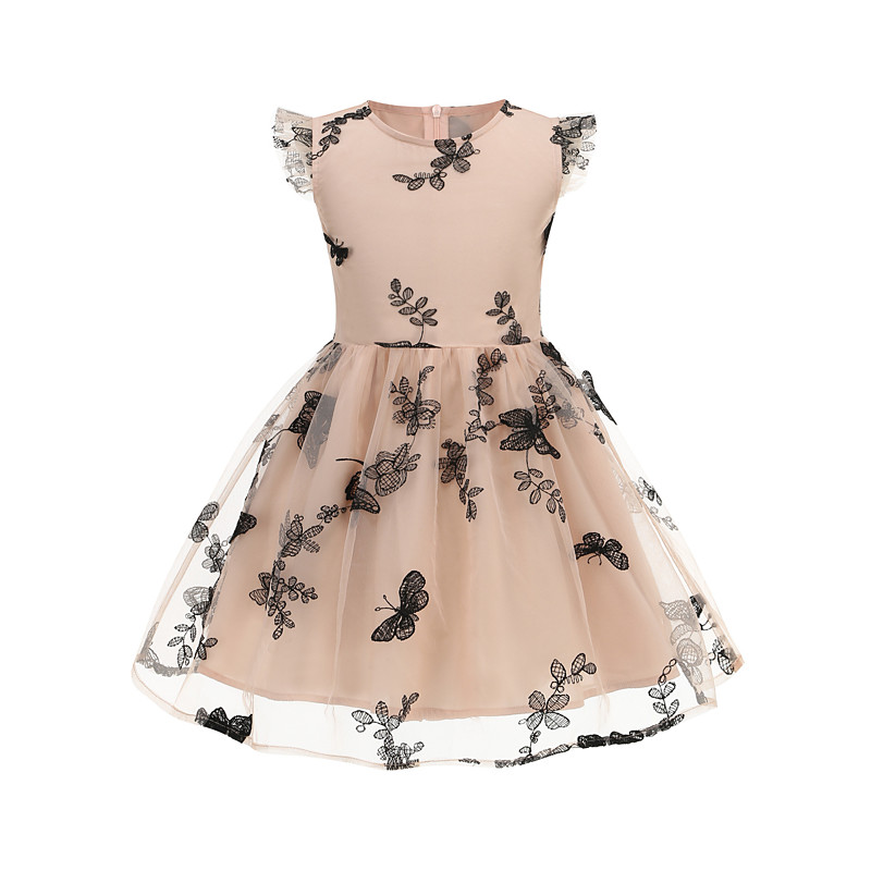 Elegant Classical 1950s Midi A-Line Dress Swing Dress Flare Dress Butterfly A-Line Fancy Dress Girls' Children's Day Masquerade Vacation Dailywear Kid's Dress Homecoming Dresses