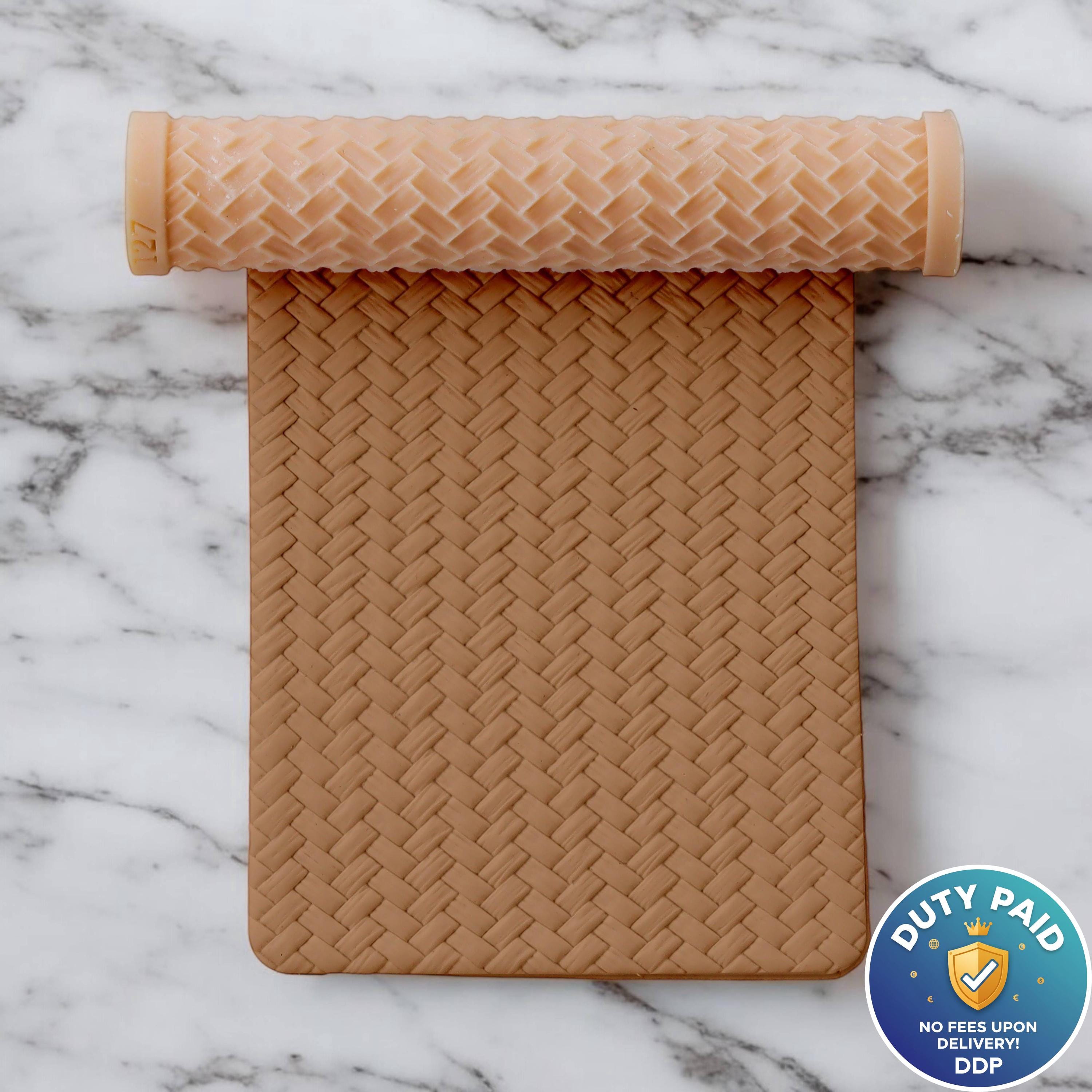 Rullo per texture in rattan, rullo per texture in argilla polimerica, rullo per texture in argilla, rullo per texture in argilla polimerica, rullo per