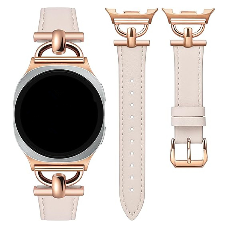 Watch Band for Samsung Galaxy Watch 8 40/44mm Watch 8 Classic 46mm Watch 6 Classic 43/47mm Watch 5 Pro 45mm Watch 4 Classic 42/46mm PU Leather Replacement Strap Adjustable Sport Band Modern Buckle